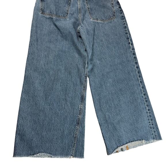 Everlane The Way Wide Crop Jeans Womens Size 30 Medium Wash Button Fly - Picture 11 of 11